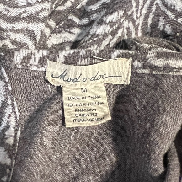 Mod-o-doc M grey and white Keyhole Back Tank Dress - Picture 6 of 7